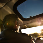 Tom im Landrover Defender auf unserem Road Trip #LandMarks2015